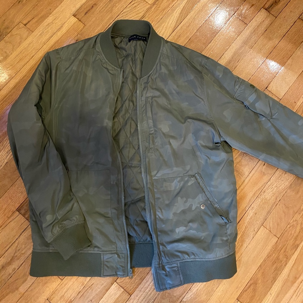 Light camo green bomber jacket by Five Four